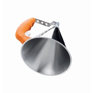 KWIK piston mini-funnel, with stand, 0.8 L, orange - "de Buyer" brand