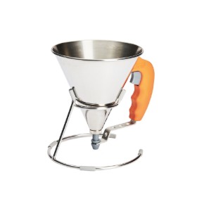 KWIK piston mini-funnel, with stand, 0.8 L, orange - "de Buyer" brand