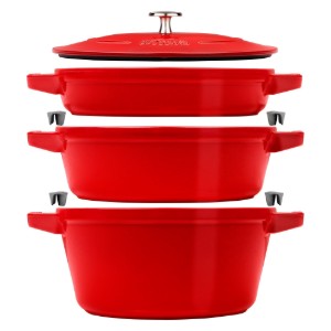 Set pentole Cocotte 3 pezzi, 24 cm, ghisa, Cherry - Staub
