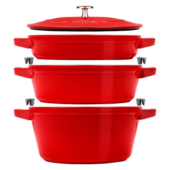 Set pentole Cocotte 3 pezzi, 24 cm, ghisa, Cherry - Staub