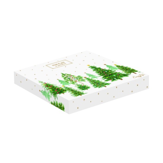 Stjerneformet fad, porcelæn, 22,5 × 22,5 cm, "Festive TREES" - Easy Life