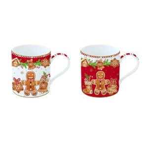 Set of 2 mugs, porcelain, 350 ml, "Fancy Gingerbread" - Easy Life
