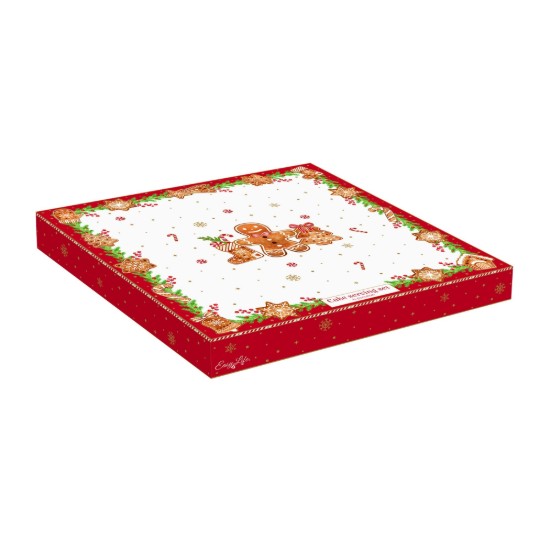 Tårtserveringsfat och spatelset, porslin, 32 cm, "Fancy Gingerbread" - Easy Life