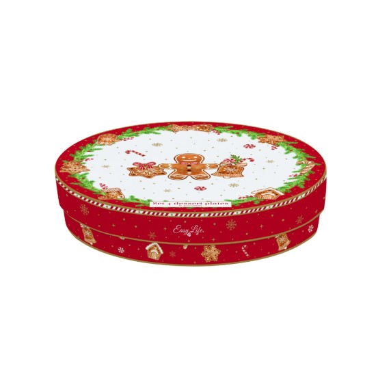 Set 4 piatti da dessert, porcellana, 19 cm, "Fancy Gingerbread" - Easy Life