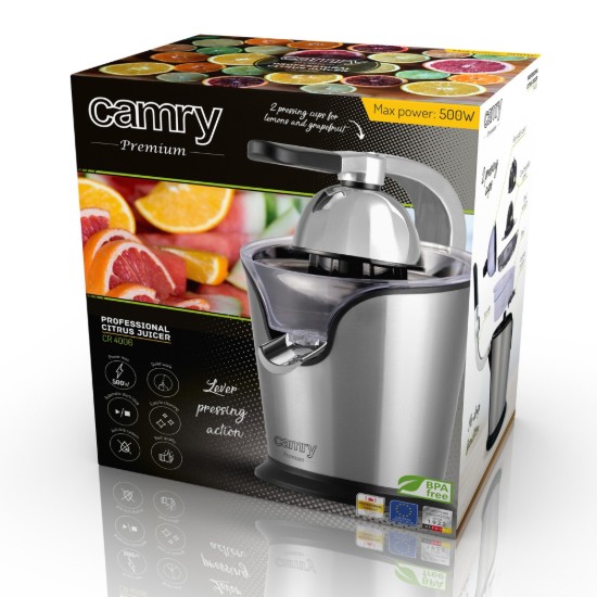 Professionele citruspers, RVS, 500W - Camry