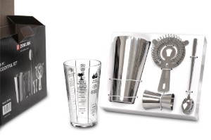 5-piece cocktail shaker set, stainless steel - Zokura