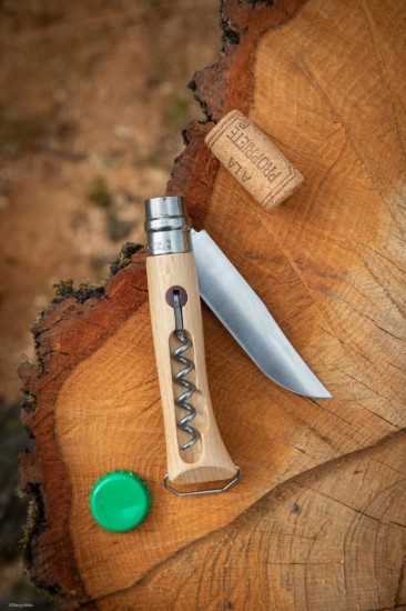 Coltello N°10 inox, con cavatappi, 10 cm - Opinel