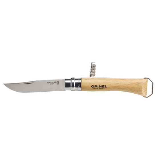 Coltello N°10 inox, con cavatappi, 10 cm - Opinel