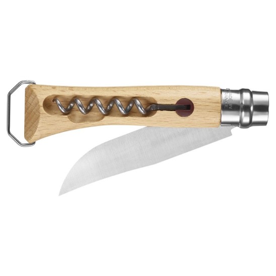Coltello N°10 inox, con cavatappi, 10 cm - Opinel