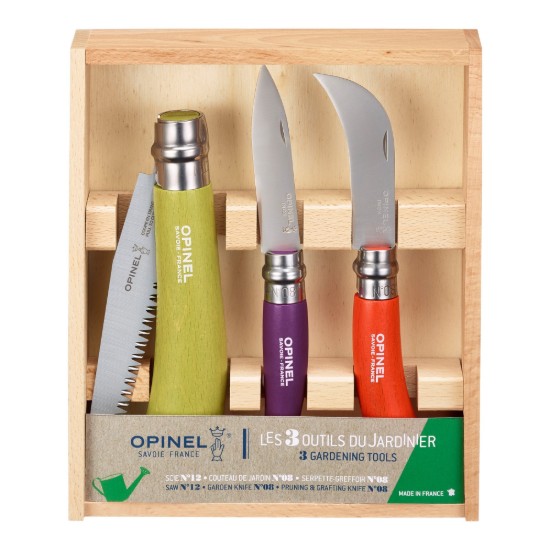 3-teiliges Gartenmesserset, Edelstahl - Opinel