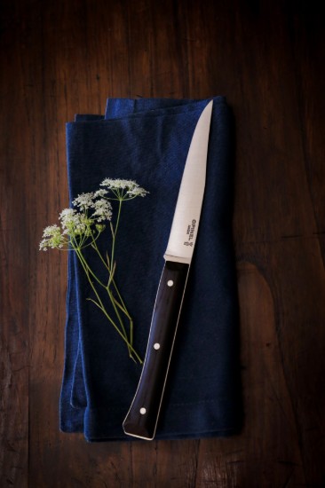 4-delige tafelmessenset, RVS, 11cm, "Facette", Dark Ash - Opinel