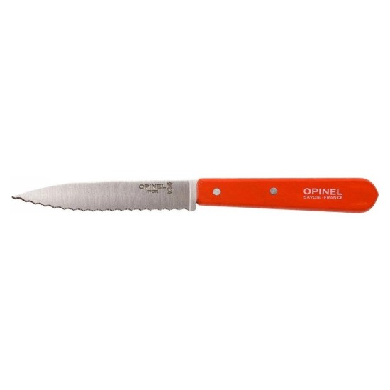 N°113 gekarteld mes, roestvrij staal, 10 cm, "Les Essentiels", Mandarin - Opinel