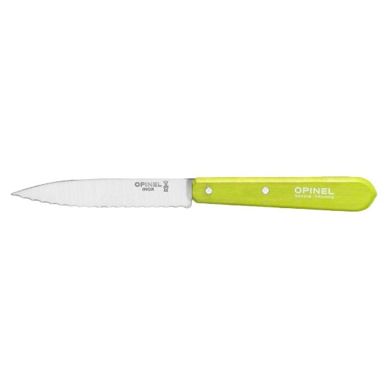 N°113 gekarteld mes, roestvrij staal, 10 cm, "Les Essentiels", Apple - Opinel