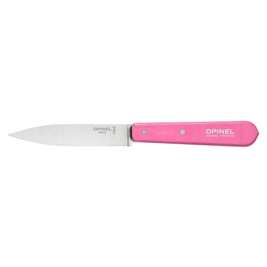 N°112 mes voor het schillen van groenten en fruit, roestvrij staal, 10 cm, "Les Essentiels", Fuchsia - Opinel