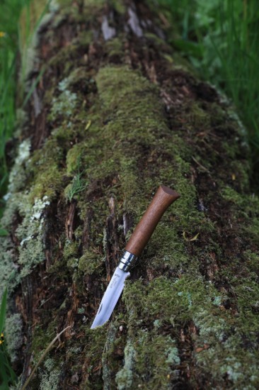 N°08 taskuveitsi, ruostumaton teräs, 8,5 cm, "Tradition Luxe", Walnut - Opinel