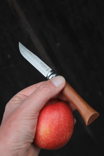 N°08 taskuveitsi, ruostumaton teräs, 8,5 cm, "Tradition Luxe", Walnut - Opinel