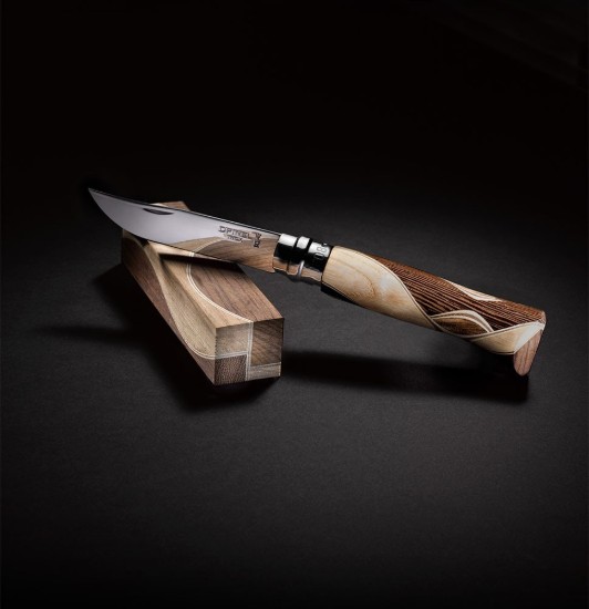 Coltello tascabile N°08, acciaio inossidabile, 8,5 cm, "Tradition Luxury", Chaperon - Opinel
