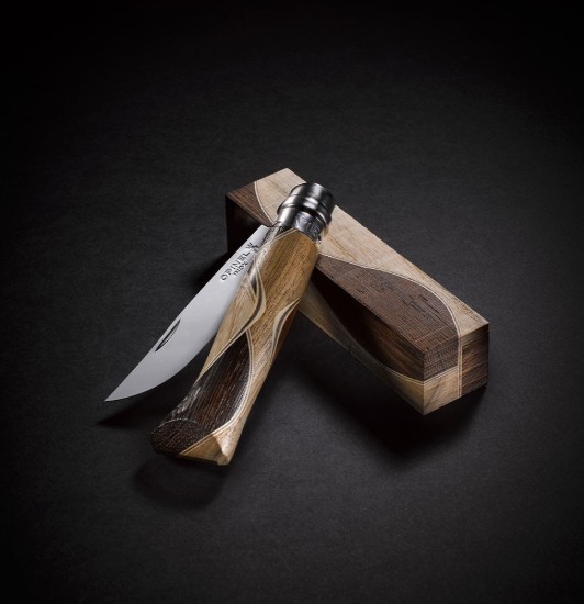Coltello tascabile N°08, acciaio inossidabile, 8,5 cm, "Tradition Luxury", Chaperon - Opinel