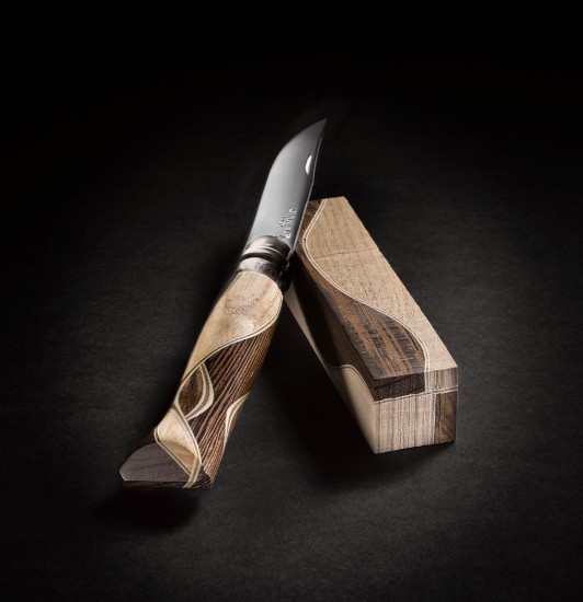 Coltello tascabile N°08, acciaio inossidabile, 8,5 cm, "Tradition Luxury", Chaperon - Opinel