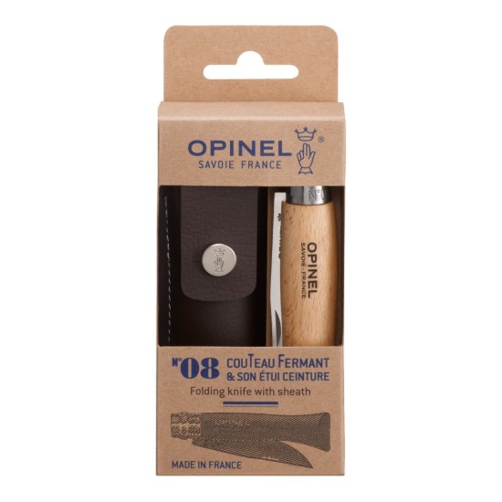  N°08 taskunuga, ümbrisega, roostevaba teras, 8,5 cm, "Tradition Inox" - Opinel