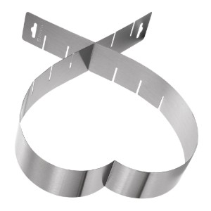 Stampo per torta regolabile, a forma di cuore, acciaio inossidabile, 15/28x5cm - Zokura