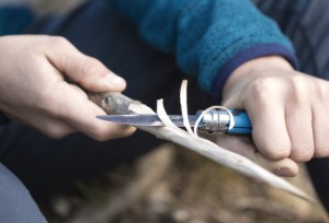 N°07 zakmes met fluitje, RVS, 8 cm, "Outdoor Junior", Blue - Opinel