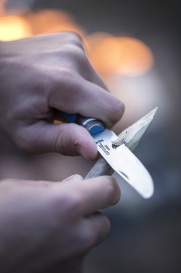 N°07 zakmes met fluitje, RVS, 8 cm, "Outdoor Junior", Blue - Opinel