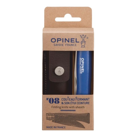 Taschenmesser Nr. 08, mit Scheide, Edelstahl, 8,5 cm, „My first“, Blue – Opinel