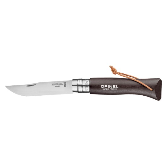  Coltello tascabile N°08, acciaio inossidabile, 8,5 cm, "Colorama", Dark Brown - Opinel