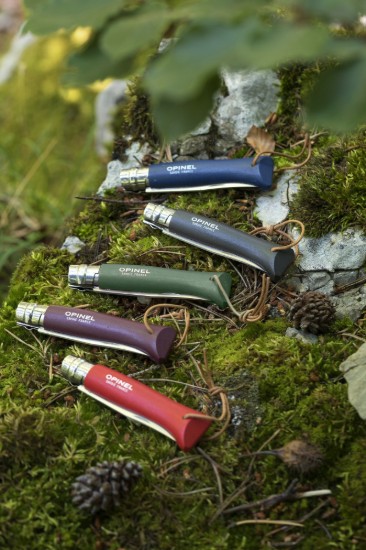  Coltello tascabile N°08, acciaio inossidabile, 8,5 cm, "Colorama", Dark Brown - Opinel