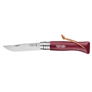 Coltello tascabile N°08, acciaio inox, 8,5 cm, "Colorama", Garnet - Opinel