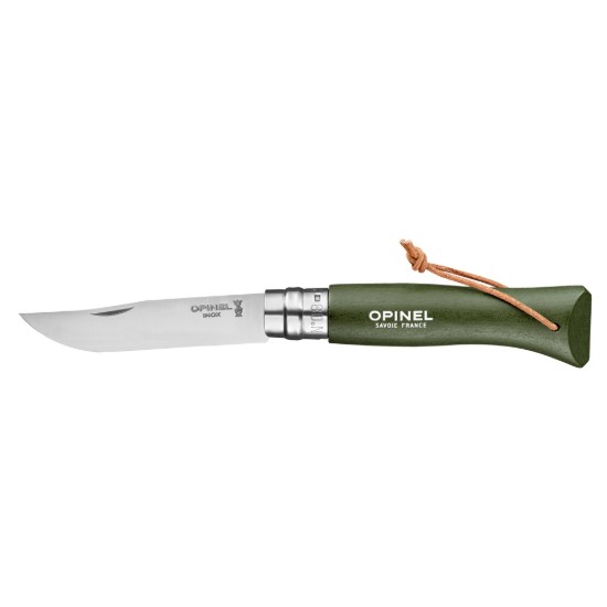 N°08 μαχαίρι τσέπης, ανοξείδωτο, 8,5 cm, "Colorama", Kaki - Opinel