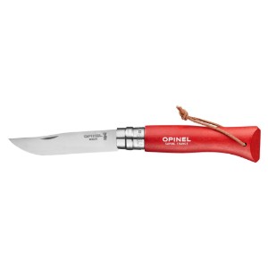 N°08 zakmes, roestvrij staal, 8,5 cm, "Colorama", Red - Opinel