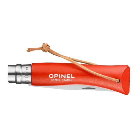 Coltello tascabile N°07, acciaio inox, 8 cm, "Colorama", Orange - Opinel