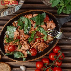 Padella ovale per Fajita, 17 x 23 cm, ghisa - marca LAVA