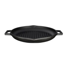 Grill pan, in ghisa, con coperchio, 30 cm - LAVA
