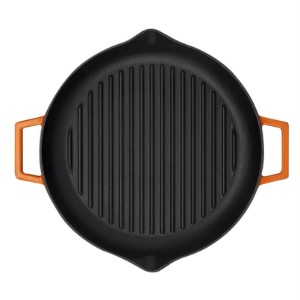 Grillpan, 26 cm, gietijzer, oranje kleur - LAVA brand