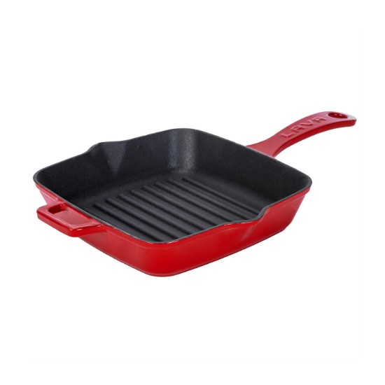 Grillpan, 20 x 20 cm, rood - LAVA brand