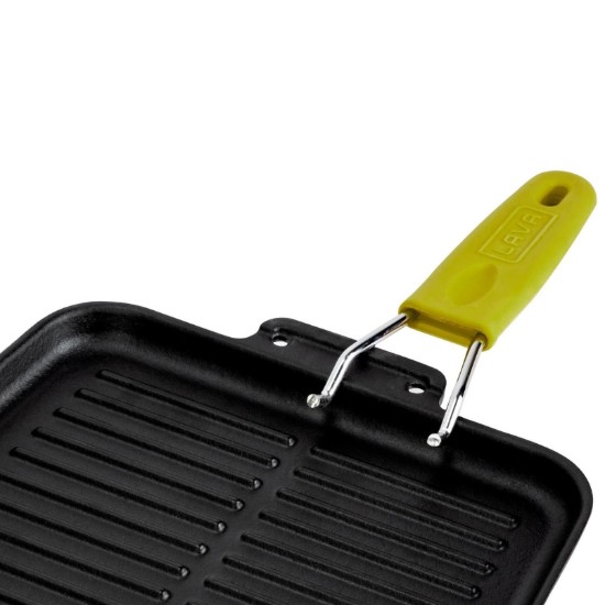 Grill pan, 21 × 21 cm, manico Giallo – LAVA