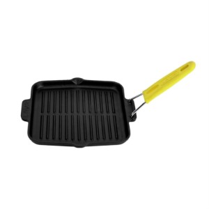 Grillpan, 21 x 21 cm, geel handvat - LAVA brand
