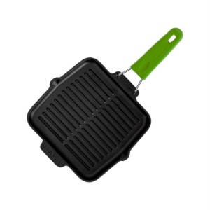 Grillpan, 21 x 21 cm, groen handvat - LAVA brand