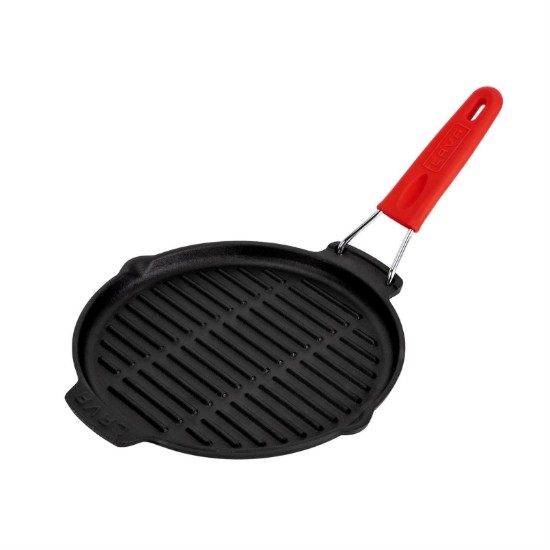 Ronde grillpan, 23 cm, rood handvat - LAVA