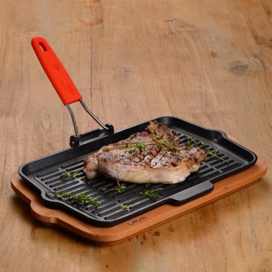 Grillpan, 21 x 36 cm, gietijzer - LAVA