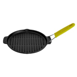 Ronde grillpan, 23 cm, geel handvat - LAVA brand