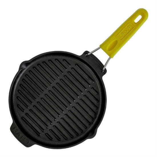 Bistecchiera rotonda, 23 cm, manico giallo - marca LAVA