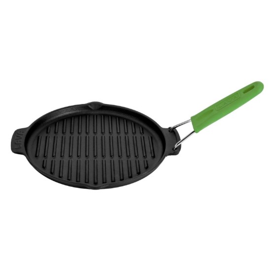 Bistecchiera, tonda, 23 cm, manico verde - marca LAVA