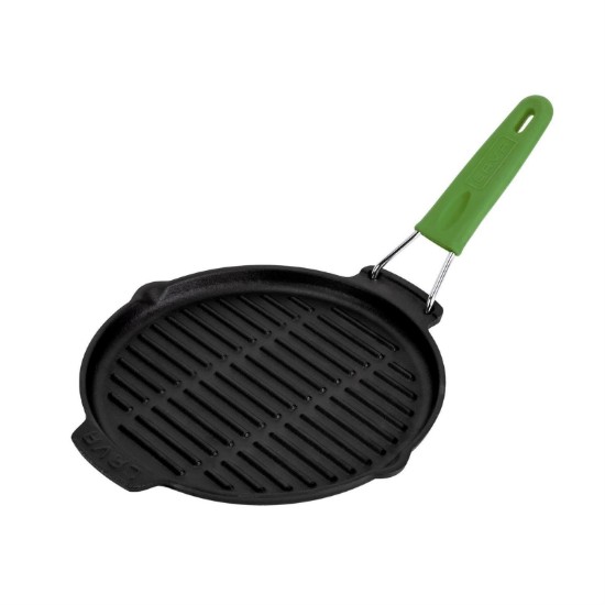 Bistecchiera, tonda, 23 cm, manico verde - marca LAVA