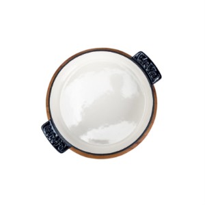 Steelpan, gietijzer, 11 cm, met houten standaard, blauw - LAVA
