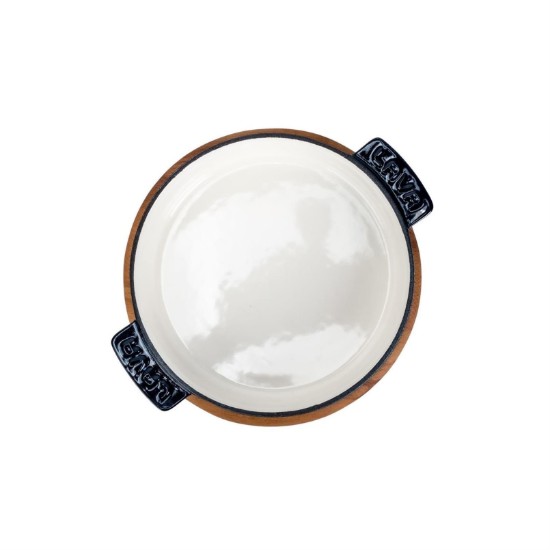 Casseruola, ghisa, 11 cm, con supporto in legno, blu - LAVA