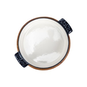 Casseruola, ghisa, 14 cm, con supporto in legno, blu - LAVA